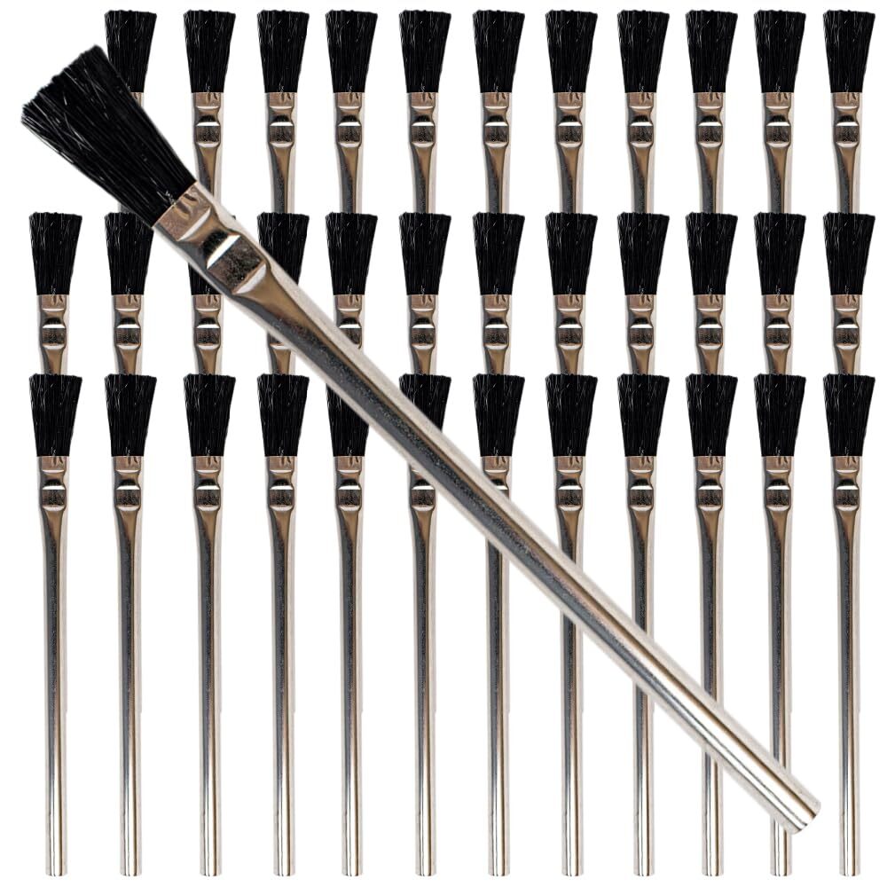 Pro Grade - Acid Brushes - 36 Count 3/8 Inch Boar Hair Acid Flux Brushes