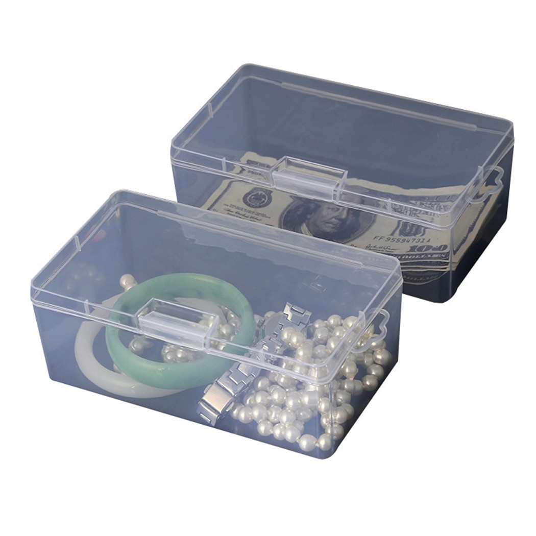 Plastic Storage Box Transparent With Lid Collection Container Organiser