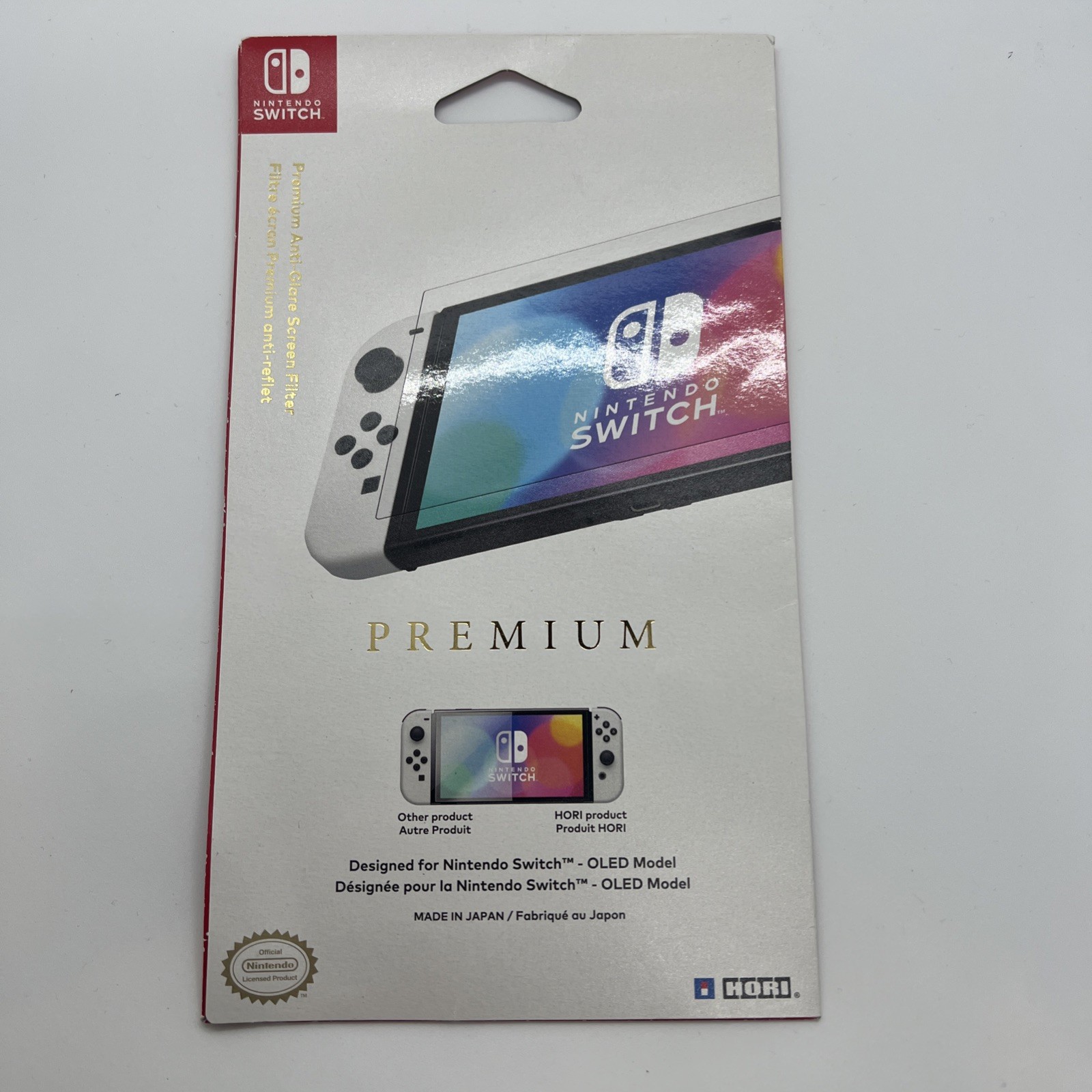 Switch Accessory: HORI Premium Anti-Glare OLED Screen Protective Filter: Officia