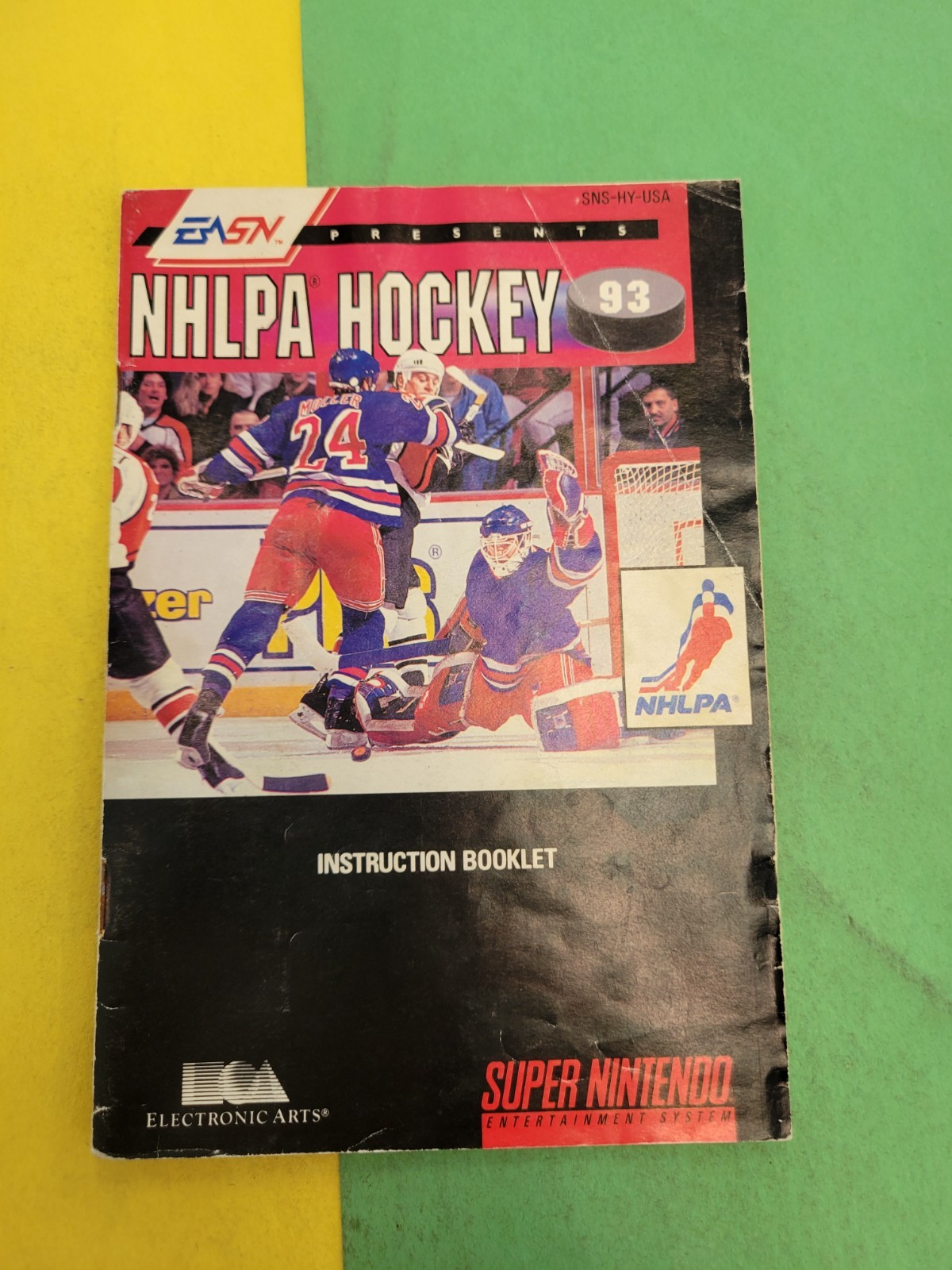 NHLPA Hockey 1993 SNES Instruction Booklet Electronic Arts