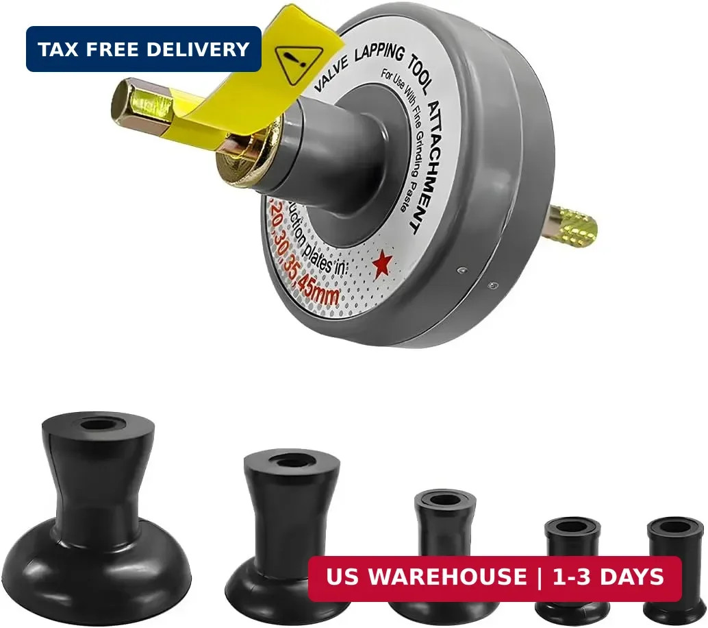 Valve Lapping Tool Kit Valve Lapping Tool & Compound Kit with 5 Suction Plate...