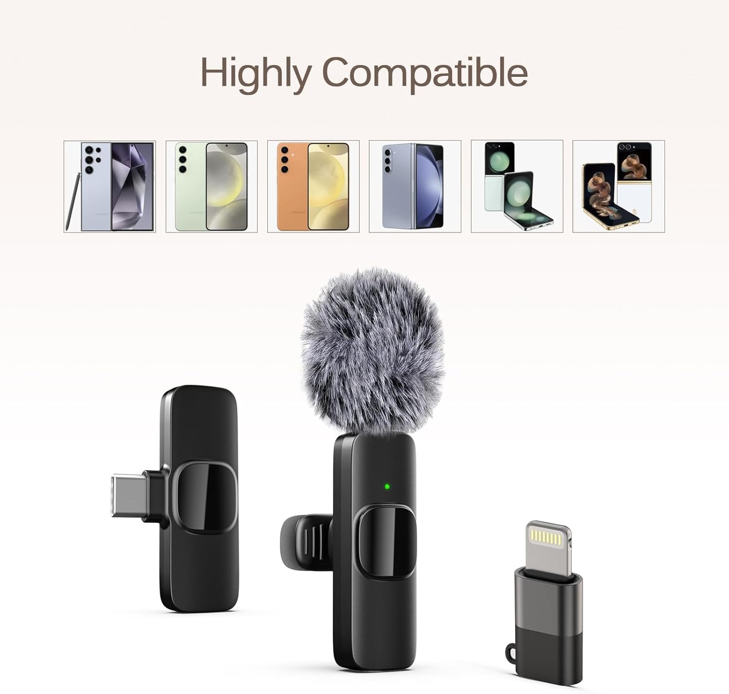 Professional Wireless Lavalier Lapel Microphone for iPhone, iPad, Mini Video Rec