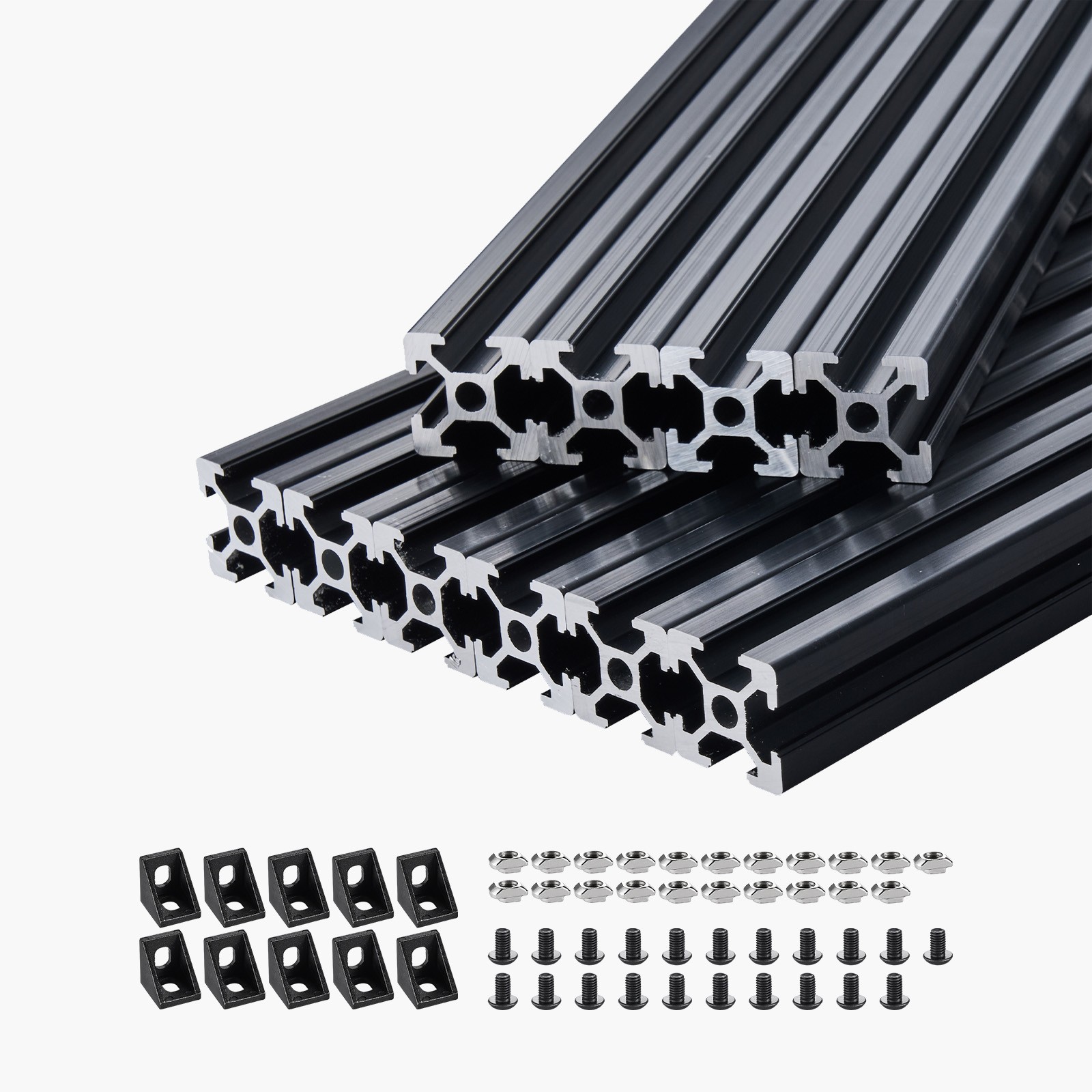 10PCS 59 in (1500 mm) T Slot 2020 Aluminum Extrusion Anodized Linear Rail