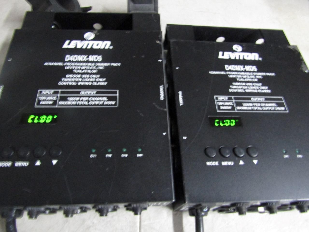 1 PAIR LEVITON Dimmers 4 Channel Programmable 5 Pin1200W Channel