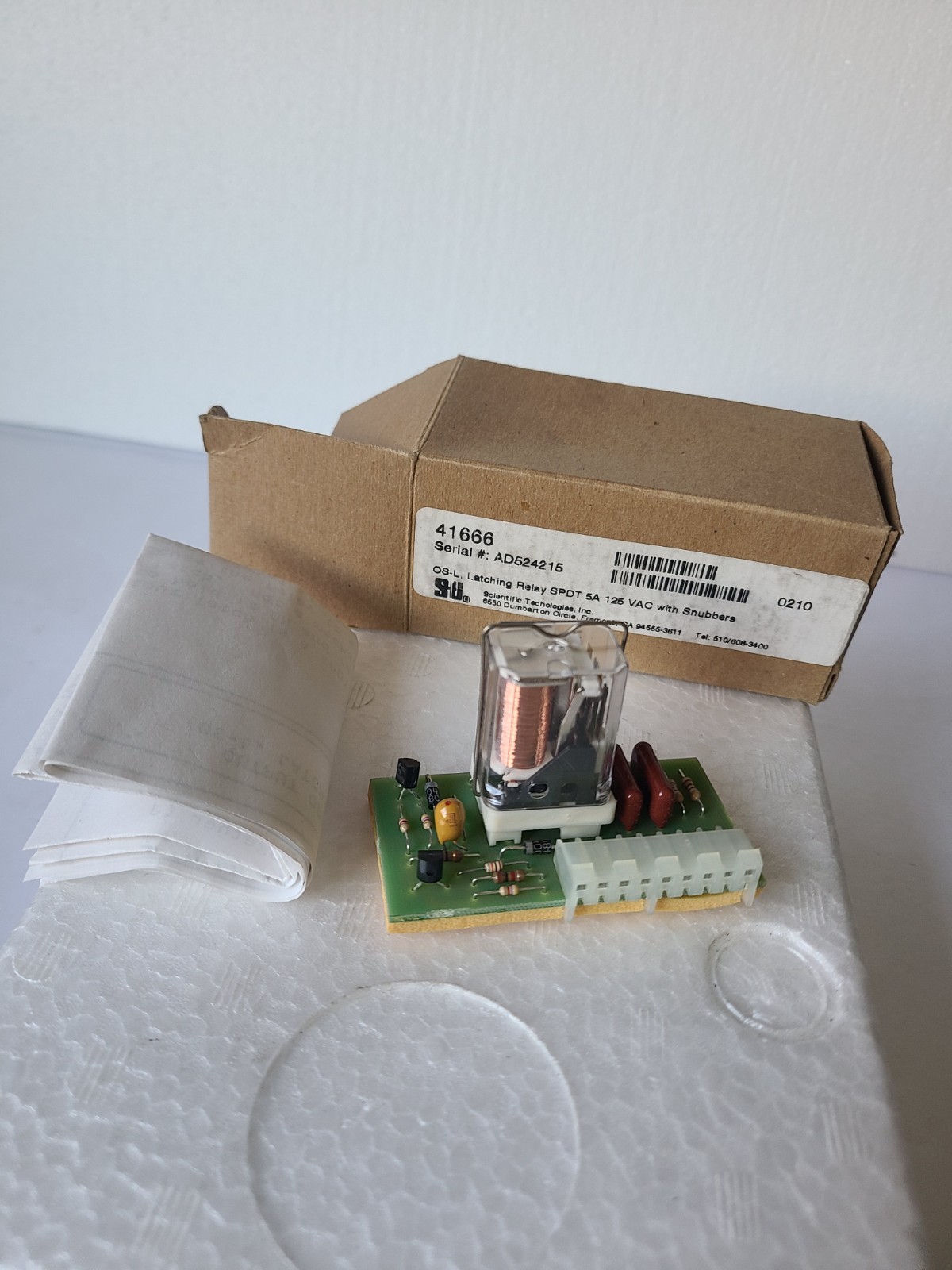 STI 41666 OS-L Latching Relay w/ Snubbers SPDT 5A 125 VAC W/Snubbers, NOS, Open