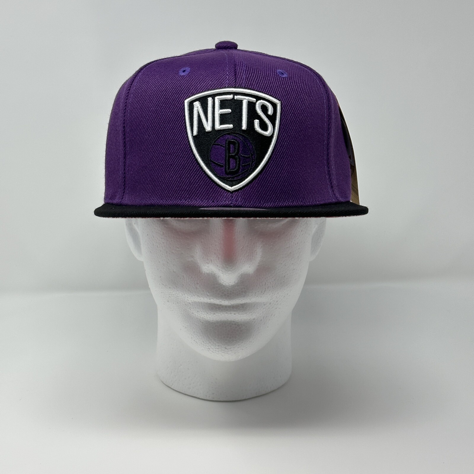 Brooklyn Nets Mitchell & Ness Snapback Hat Pink Bandana Brim Original Fit New