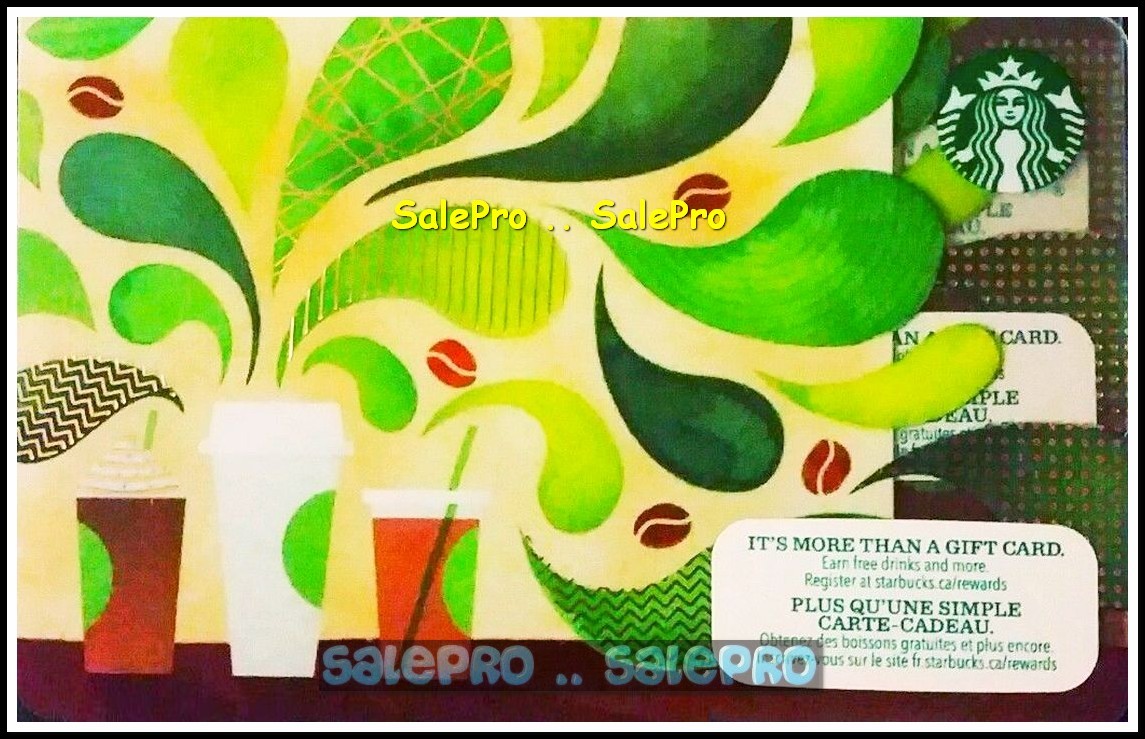 STARBUCKS 2015 CANADA COFFEE AROMA TREAT IT LIKE CASH NEW COLLECTIBLE GIFT CARD