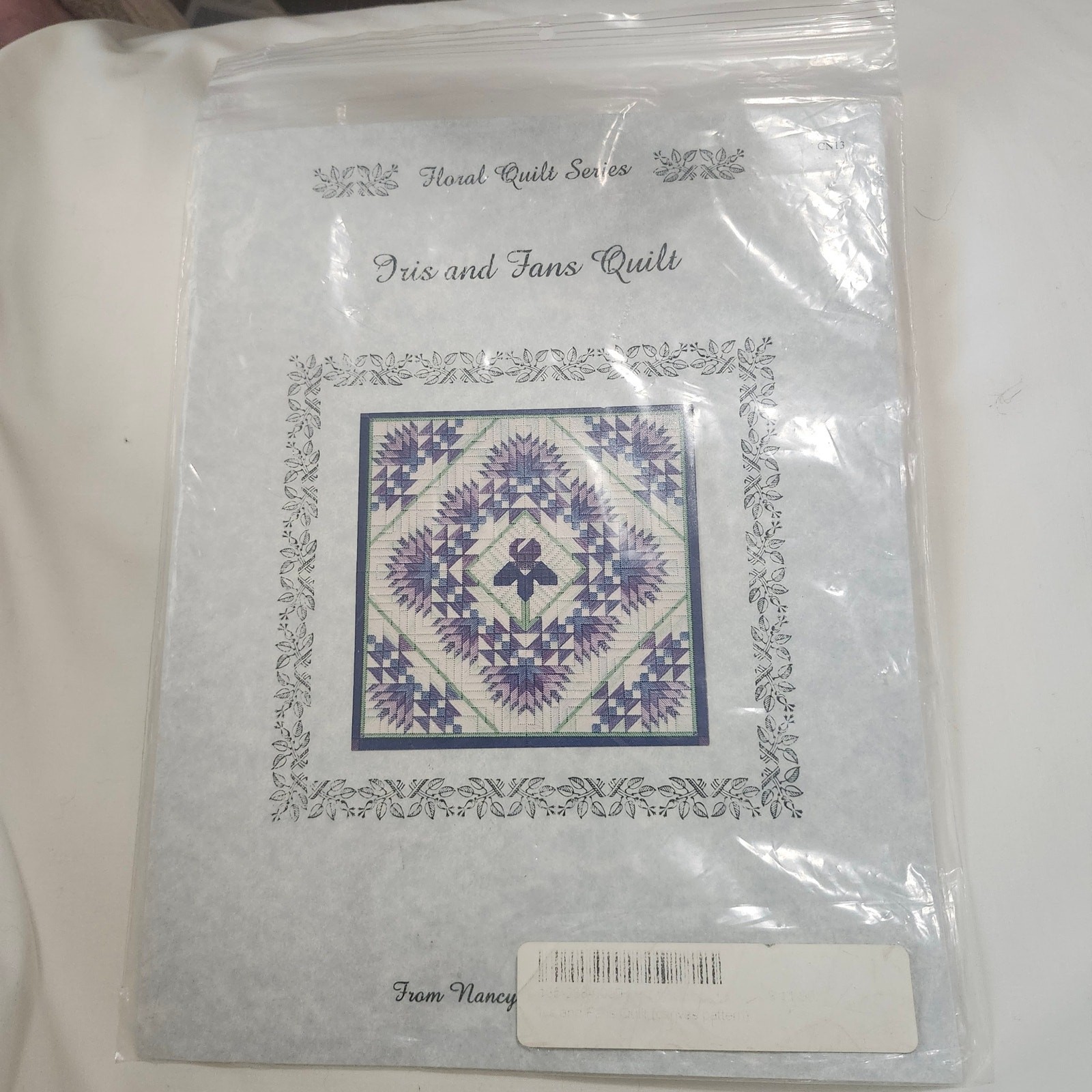 Iris and Fans Quilt Needlepoint Chart From Nancy's Needle CN13 176 x 176 B32