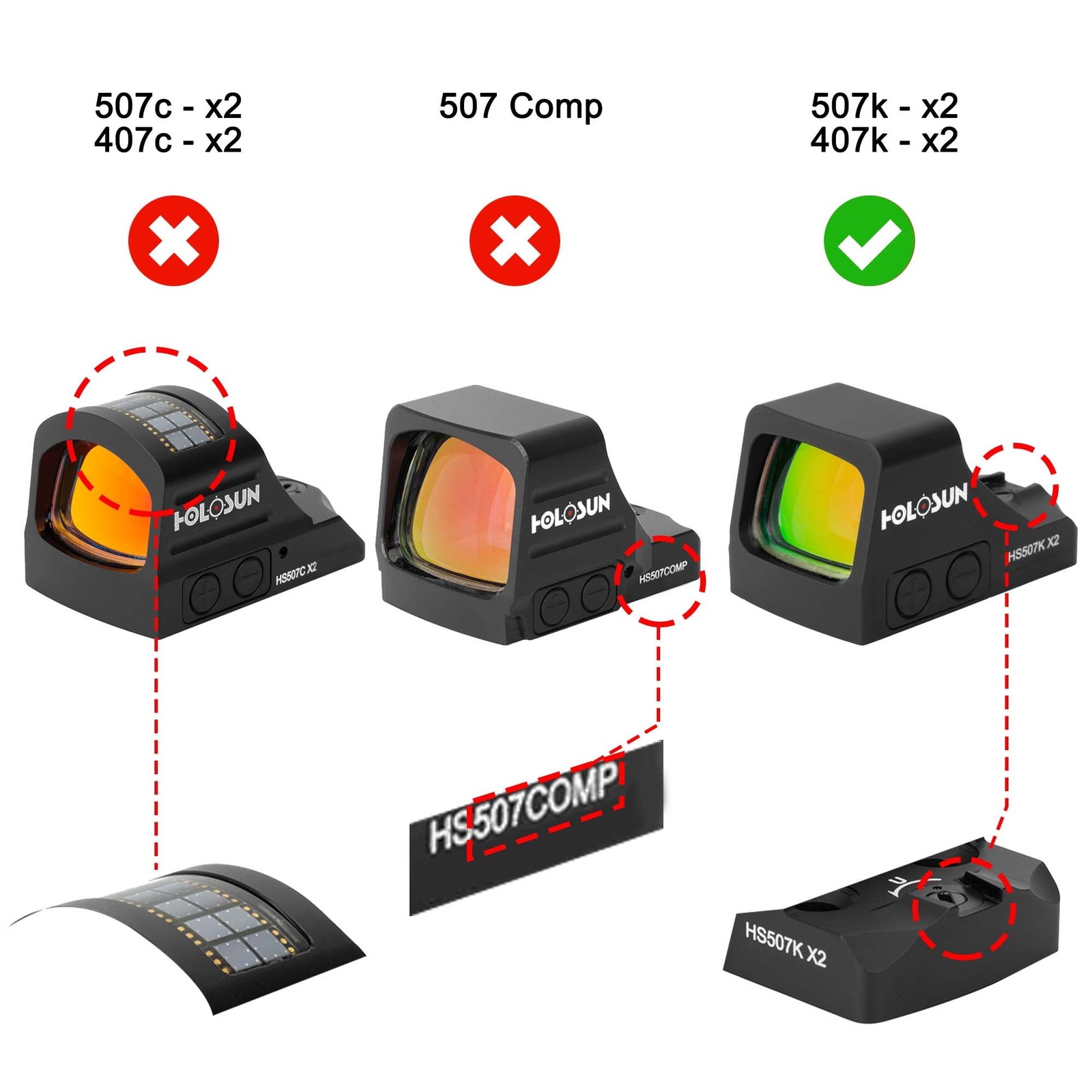 OpticGard Scope Cover for Holosun 507K-X2/407K-X2, Black , OGH507K02