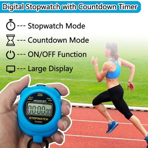 2 Pack Stopwatch Sport Timer - Simple Stop-Watch - Digital - Blue