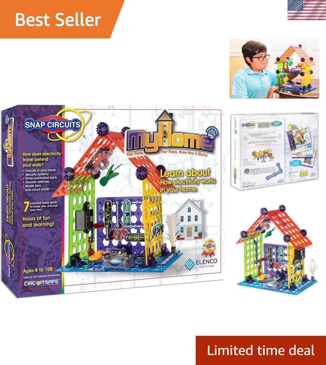 Color-Coded Electronics Building Kit for Kids - Fun STEM Learning 8 +