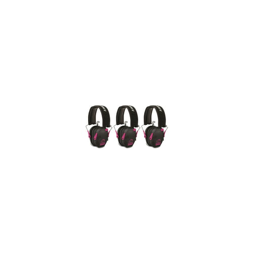 Walker's Razor Slim Electronic Shooting Muffs 3-Pack, Pink