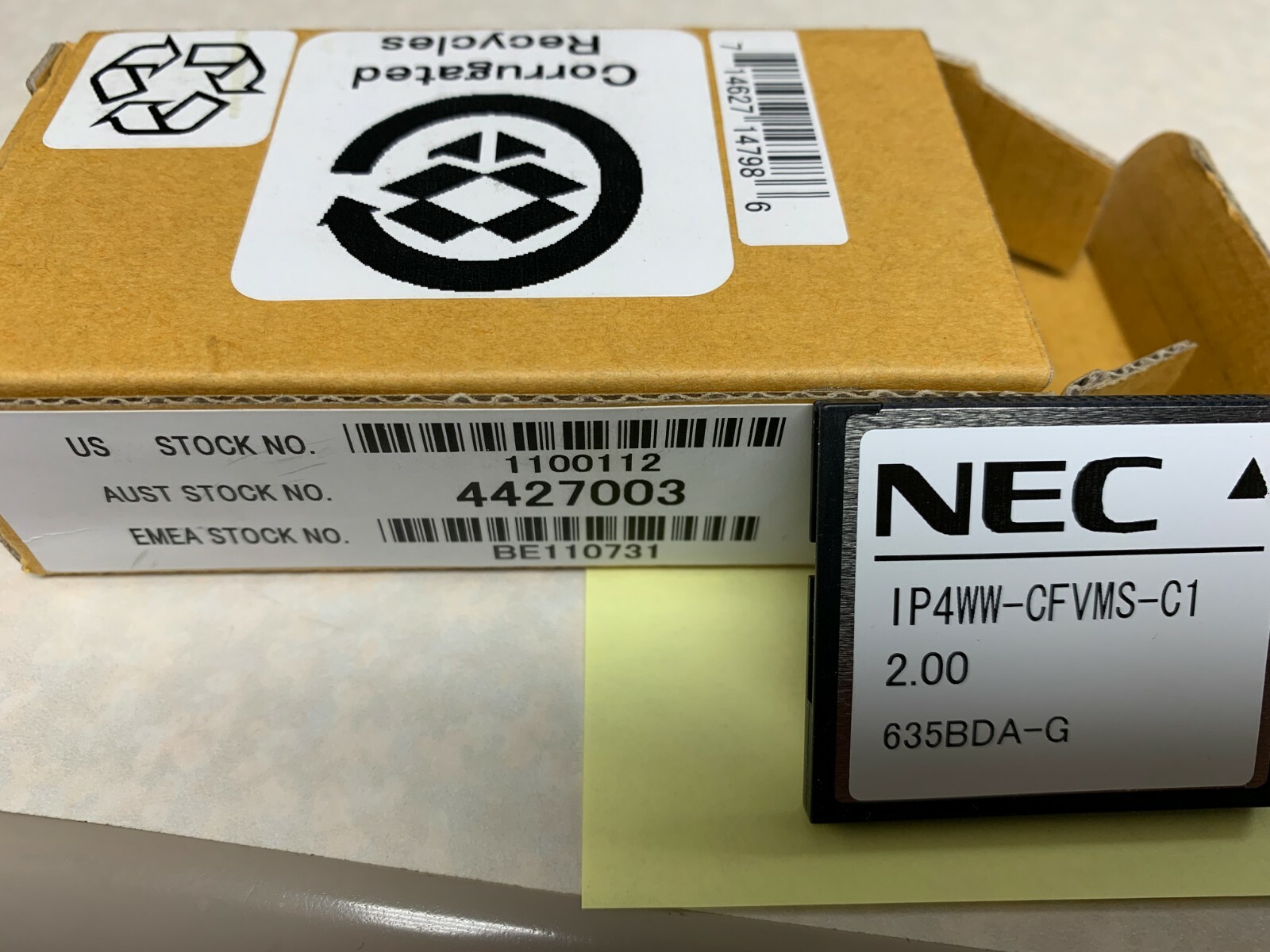NEC 1100112 SL1100 IP4WW-CFVMS-C1 CF 2 Ports Voice Mail Card | New