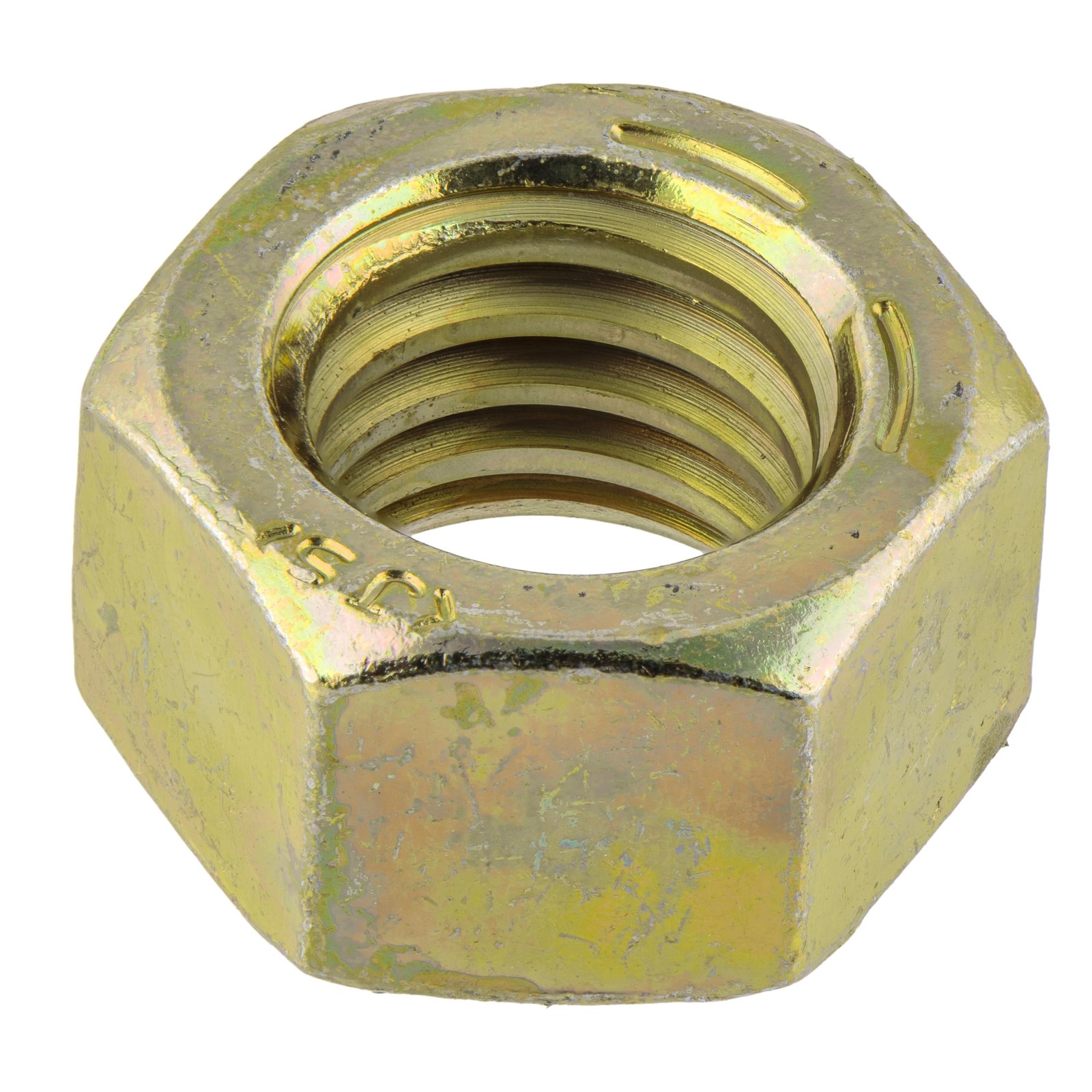 100 PCS 3/816 Inch Grade 8 Hex Nut Coarse Thread Yellow Zinc Hardware
