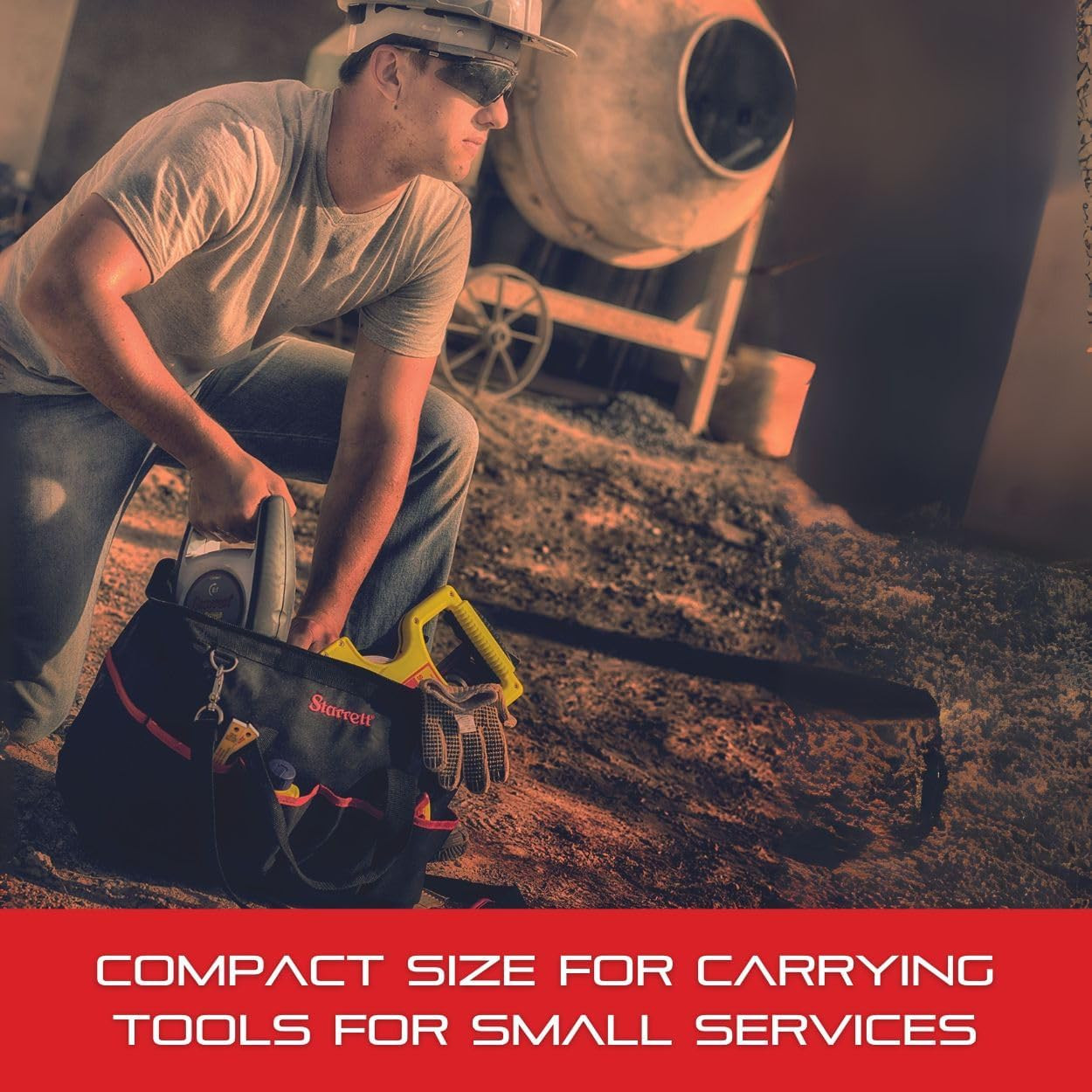 Durable Zippered Hand Tool Bag with Pockets - Medium Size for Easy Storage