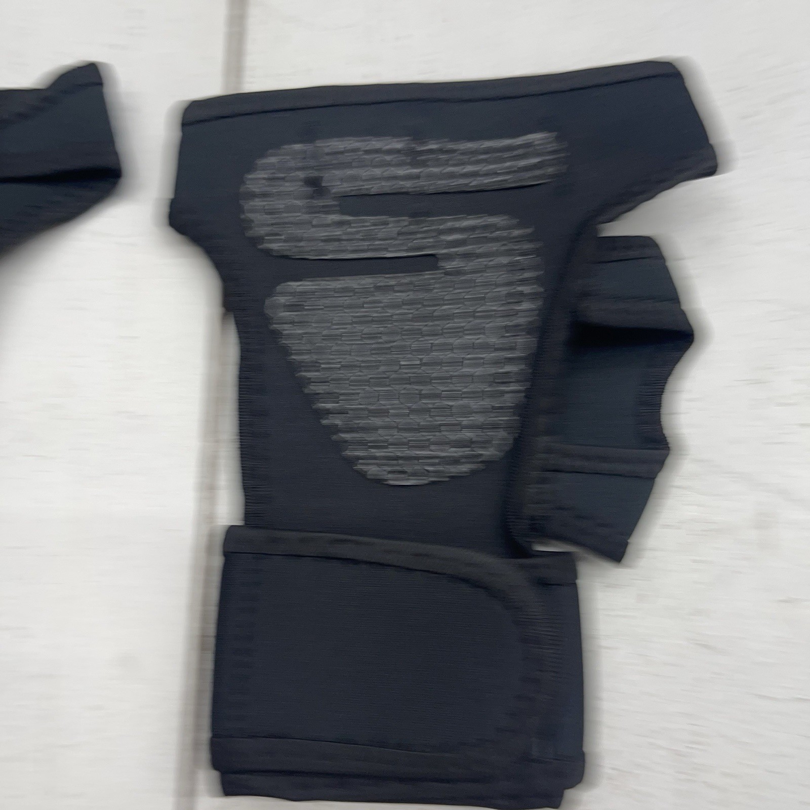 Black Adjustable Hook And Loop Wrist Support Half Finger Workout Gloves Size L