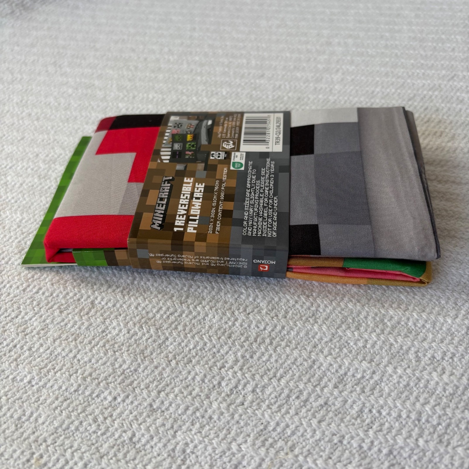 Minecraft Reversible Standard Pillow Case. New. 1 Pack. Enderman, Creeper, Etc