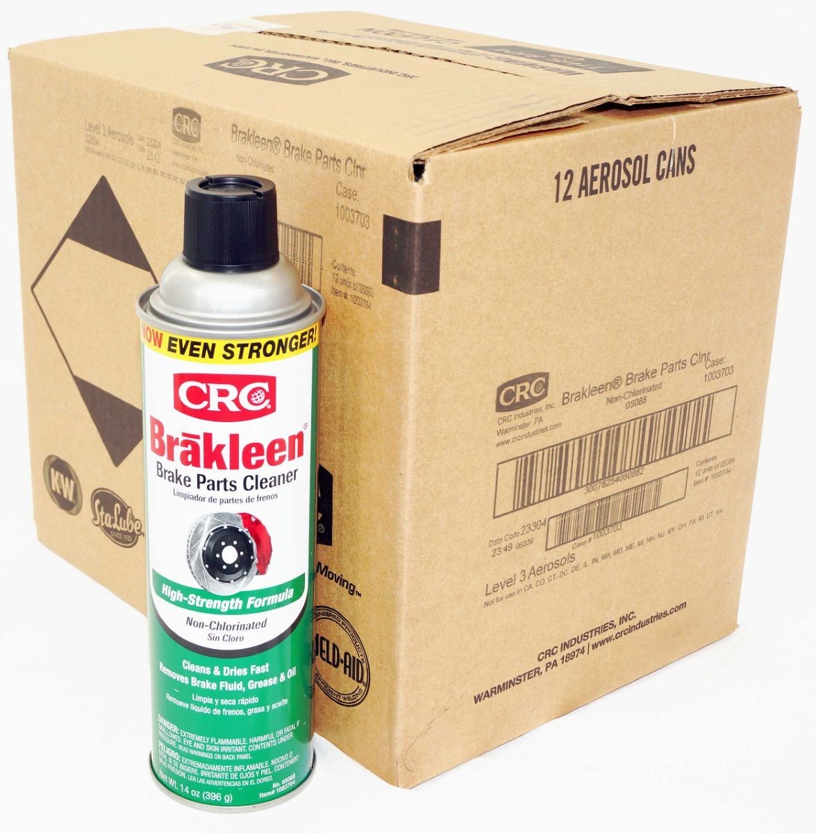 CRC (05084) 12 can box of Brakleen Non-Chlorinated Brake Parts Cleaner - 14 oz
