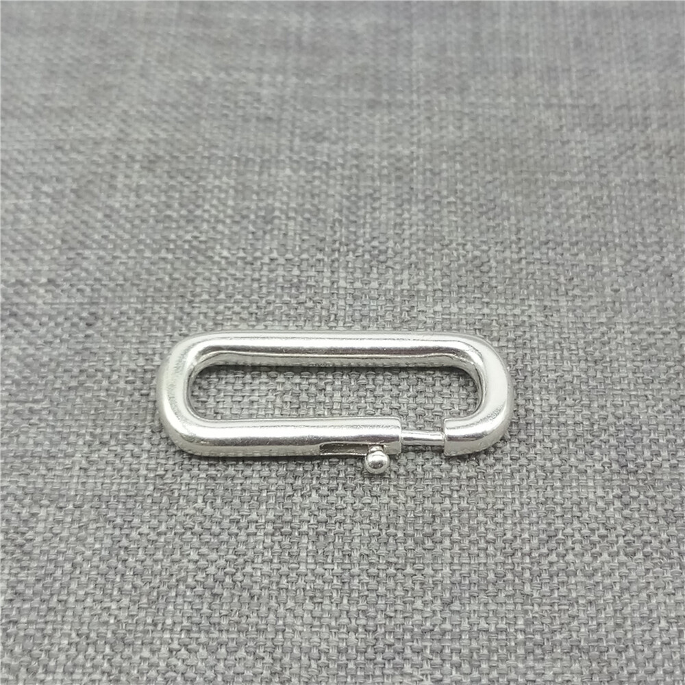 2pcs 925 Sterling Silver Oval Spring Ring Trigger Clasps for Bracelet Necklace