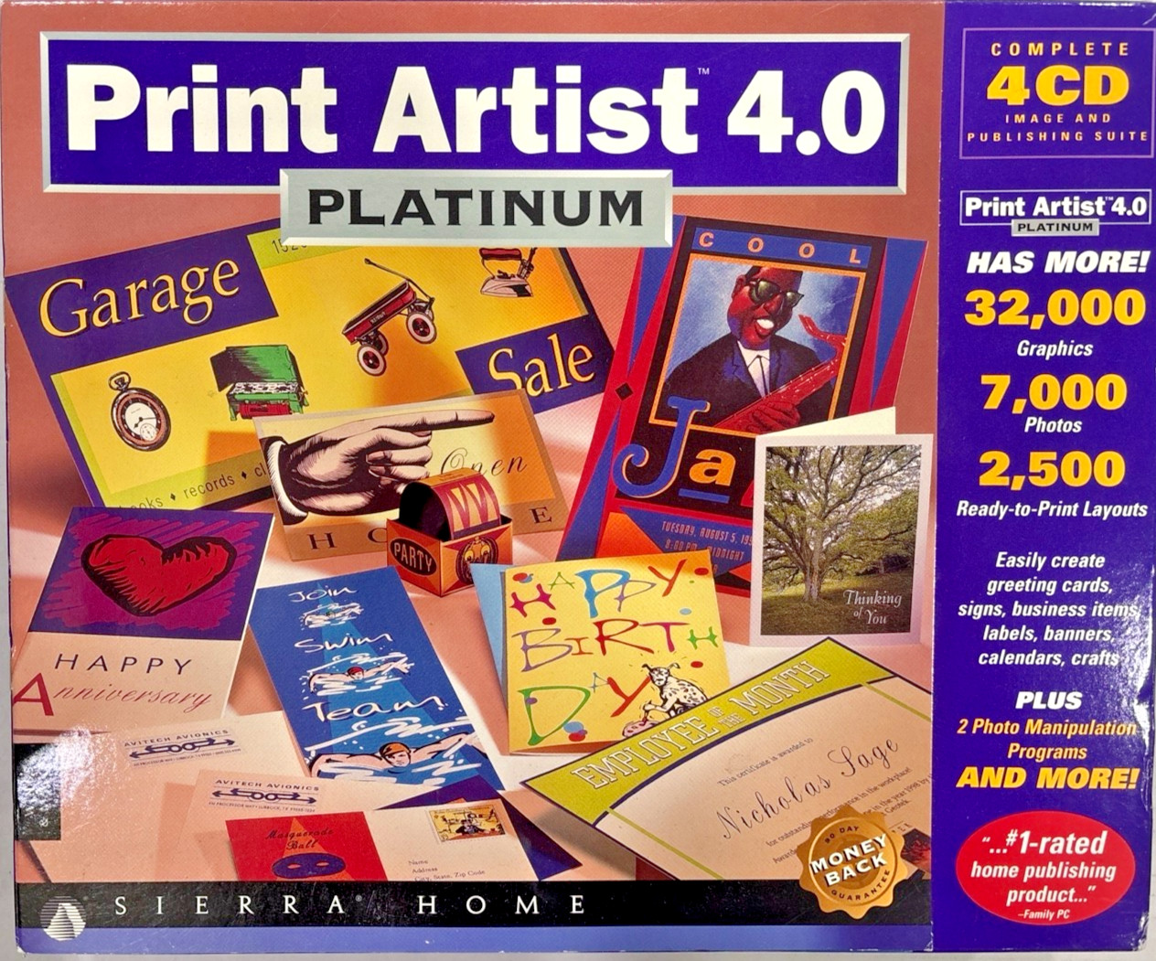 Print Artist 4.0 Platinum Sierra Home PC CD Software Big Box Free Ship