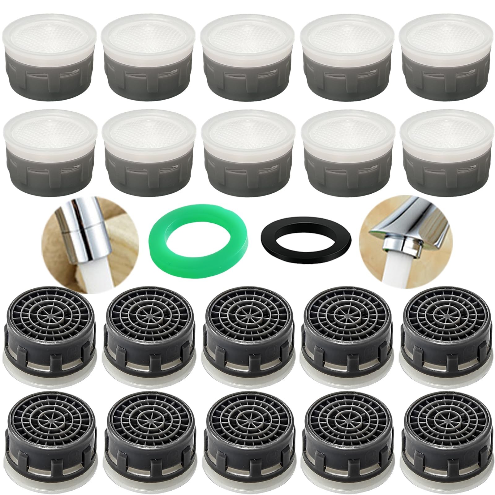 Faucet Aerator 1.2 GPM Flow Restrictor Plug-In Faucet Aerator Replacement Par...