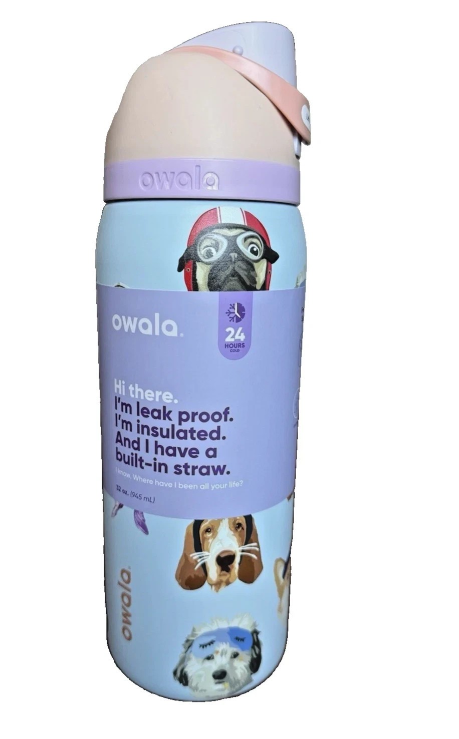 Owala 32Oz Freesip Water bottle Dog Collage Dogwala UO Exclusive Brand New Gifts