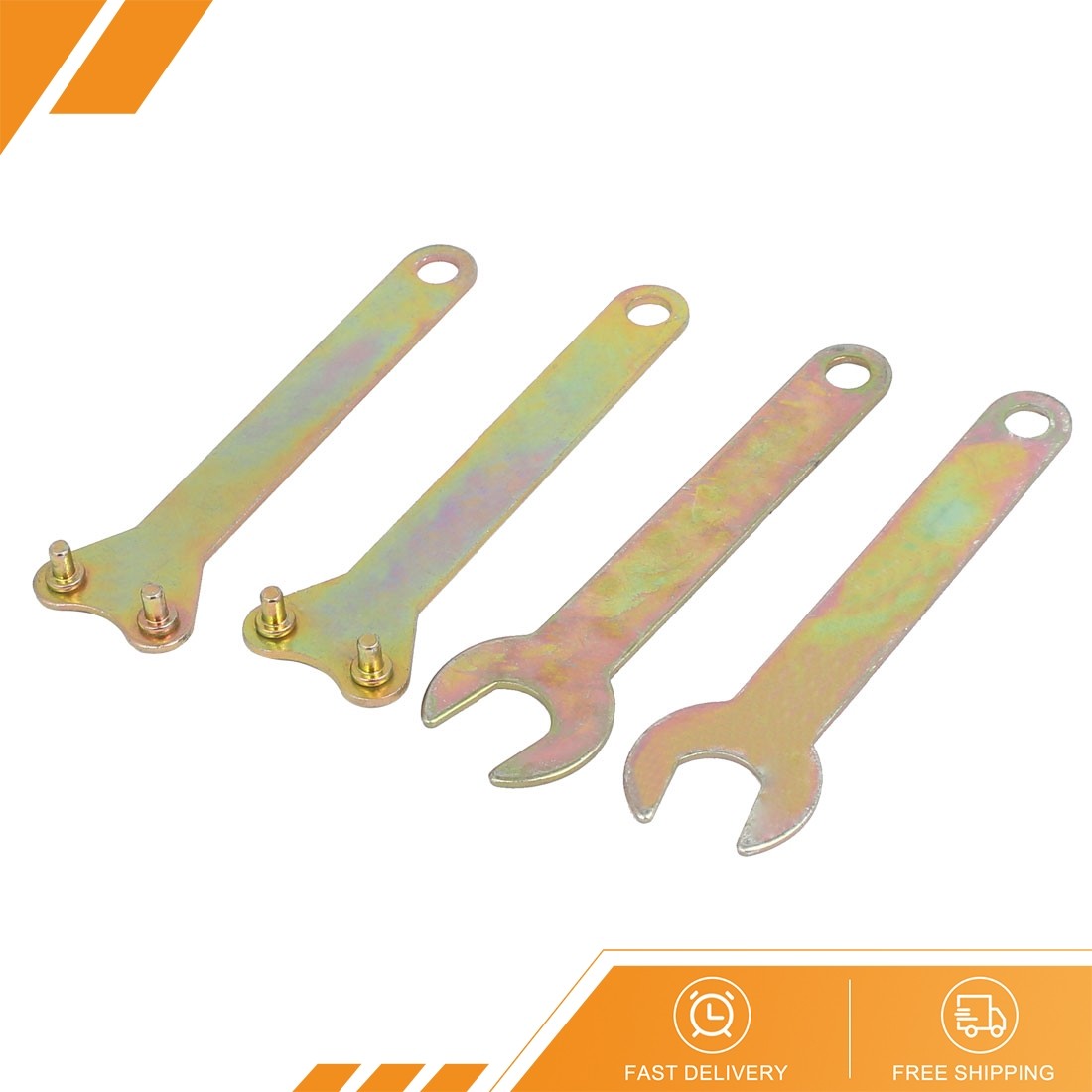 4 in 1 - Angle Grinder Spanner Wrench Lock Nut Hand Tool Bronze 112mm Length
