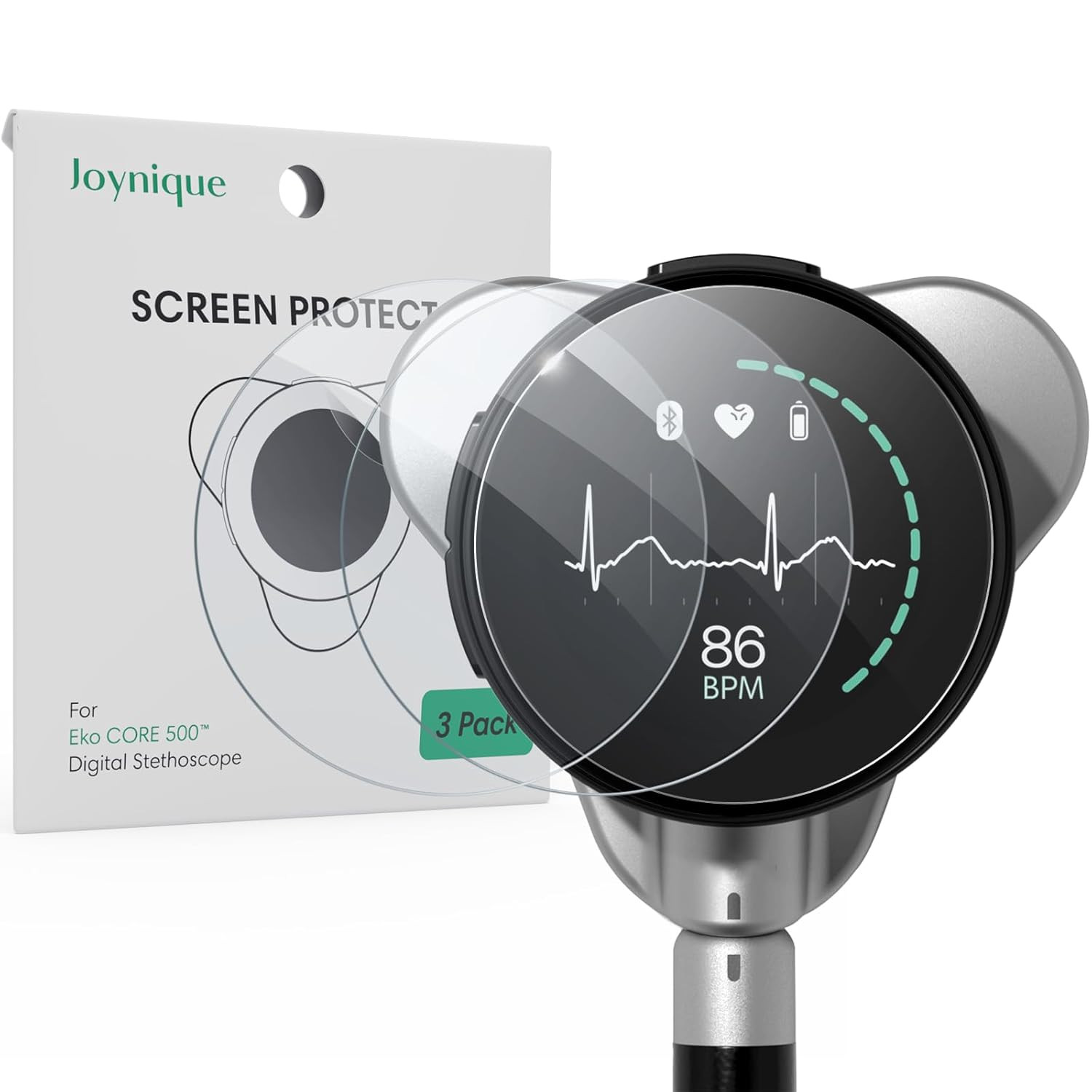 3-Pack for EKO CORE 500™ Digital Stethoscope Screen Protector [HD Clear Flexible