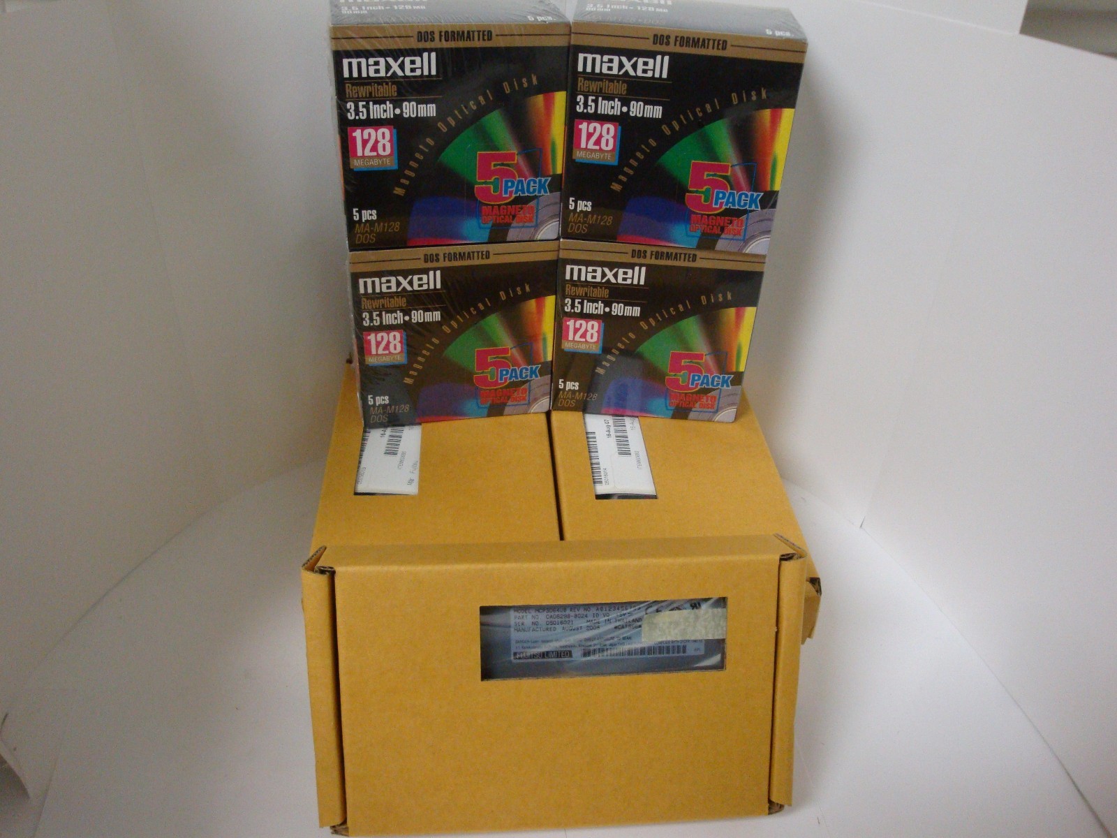 Qty 4 Fujitsu MCP3064UB USB 3.5" Drive  w/ Qty 20 pieces of 128mb  MA-M128 Media