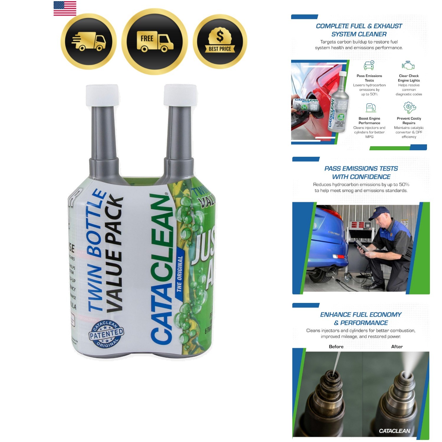 Fuel & Exhaust System Cleaner – Pass Emissions Tests – Clear Check Engine Lig...