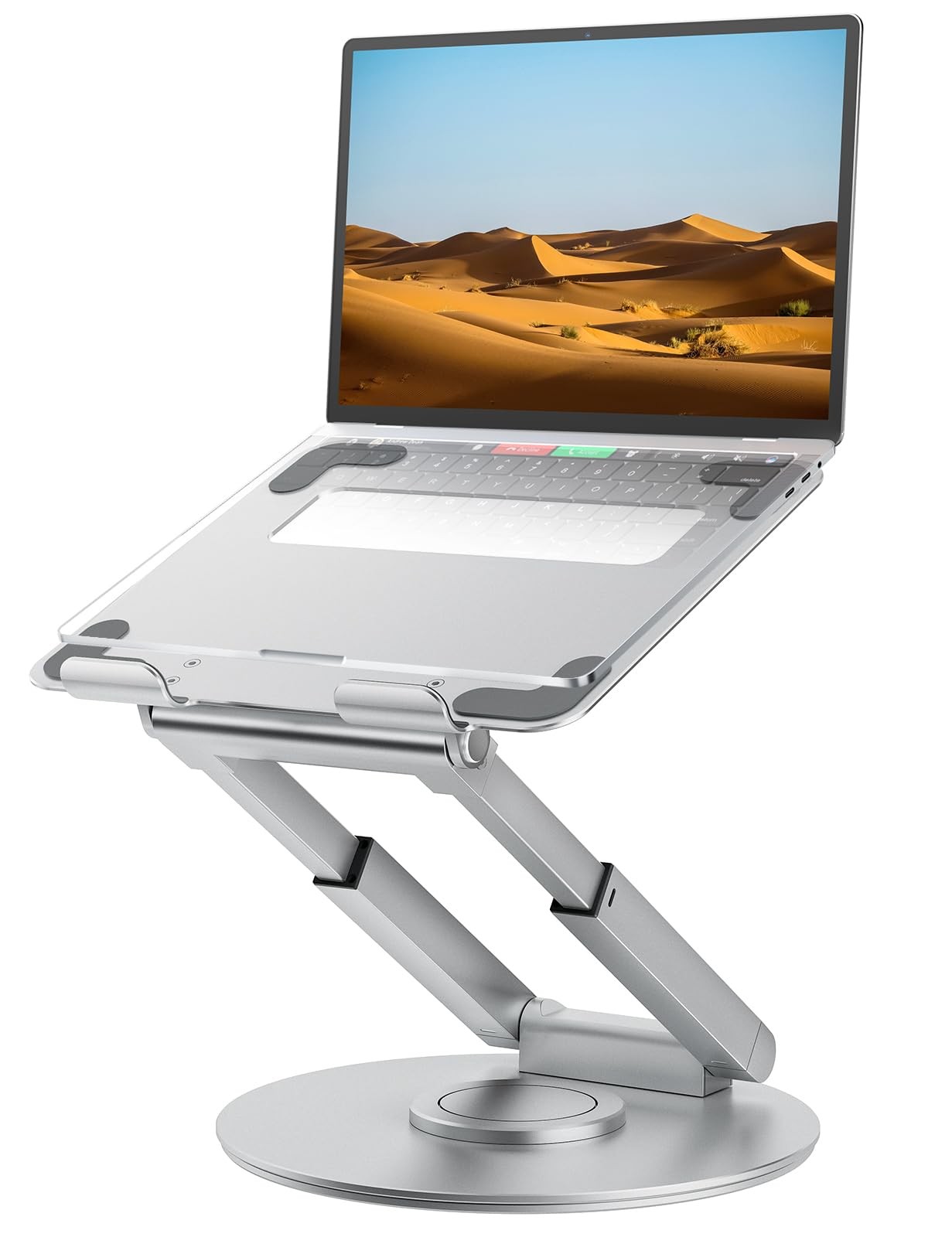 Telescopic Laptop Stand for Desk with 360° Swivel Base, Sit to Stand, Height ...