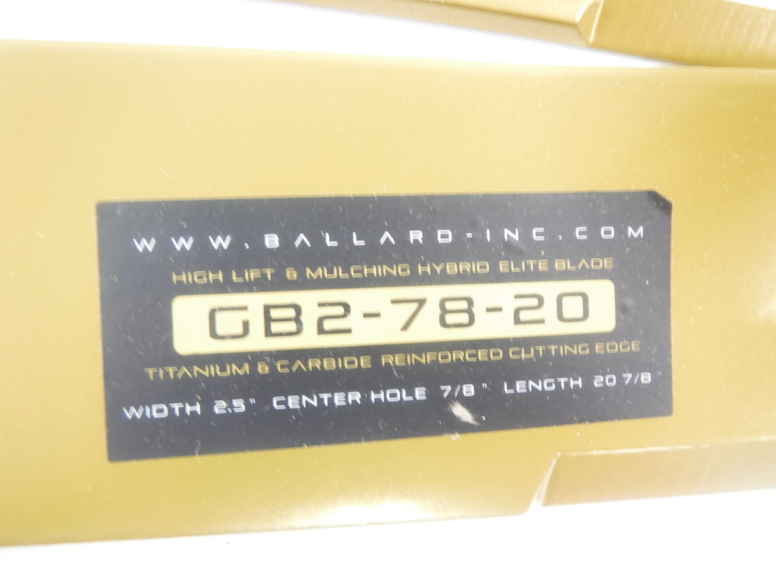 3 Pack Ballard 20-7/8"L x 2.5"W x 7/8"Hole x .250"Thick Gold Hybrid Mower Blades