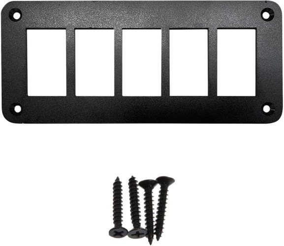 5-Way Waterproof Aluminum Rocker Switch Panel with Bracket and Sc Size: 5 Hole