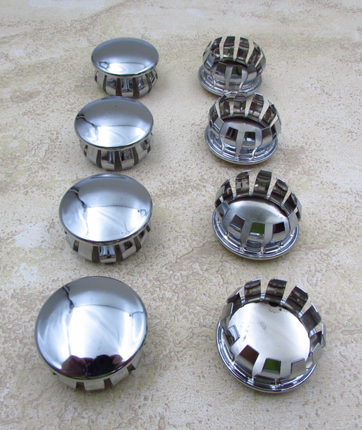 QTY 8 Steel Nickel Finish Plug Buttons 1-3/8" Hole Size, 1-1/2" Head Diameter