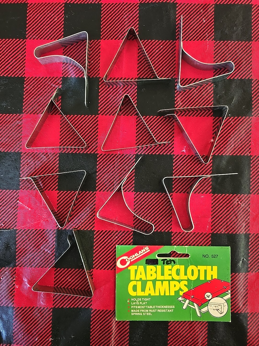 Coghlan's 10 Tablecloth Clamps rust Resistant  Adjustable Picnic Camping Table
