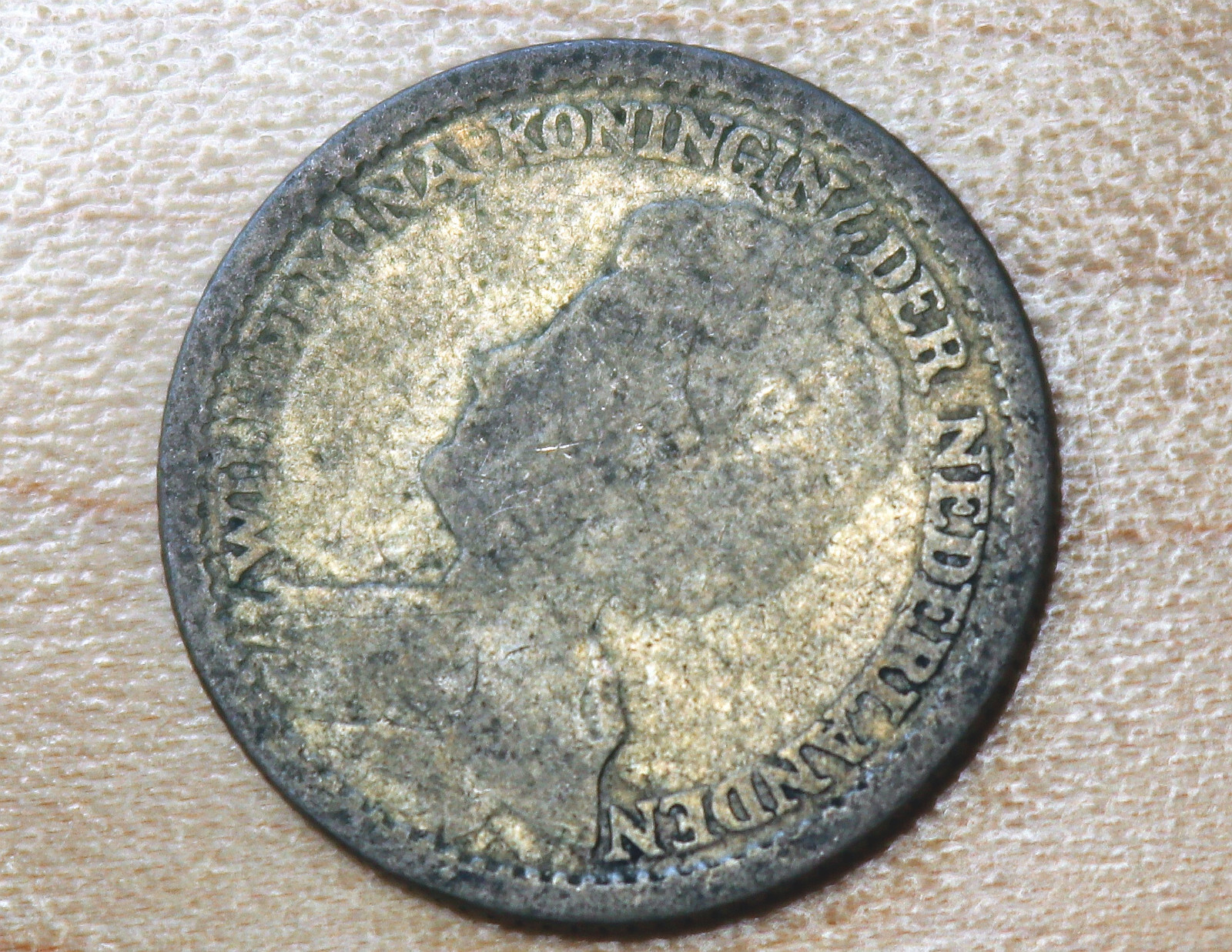 1914 Netherlands 25 Cents Silver