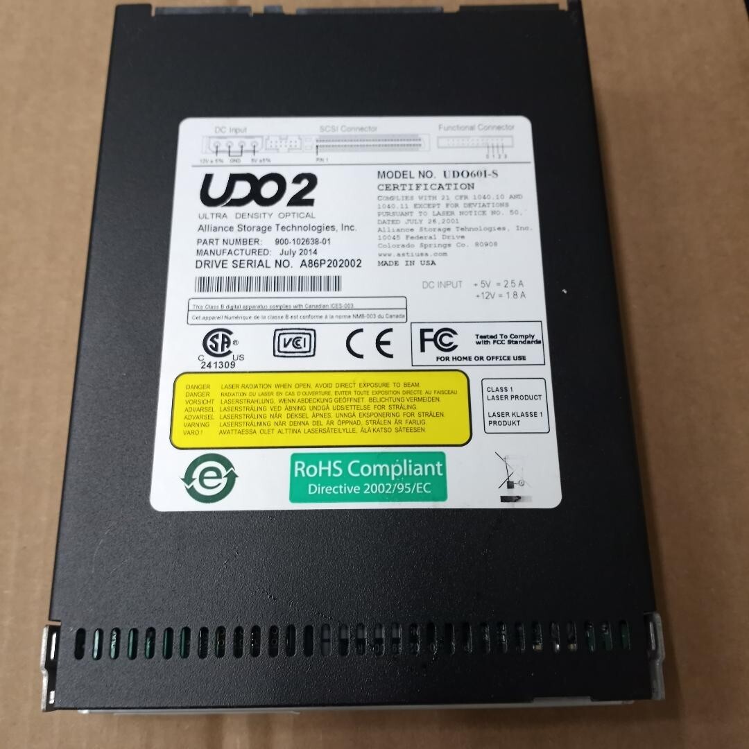 Plasmon Alliance 60GB UDO 2 optical drive for 3996, P/N 900-102638-00 UDO60I-S