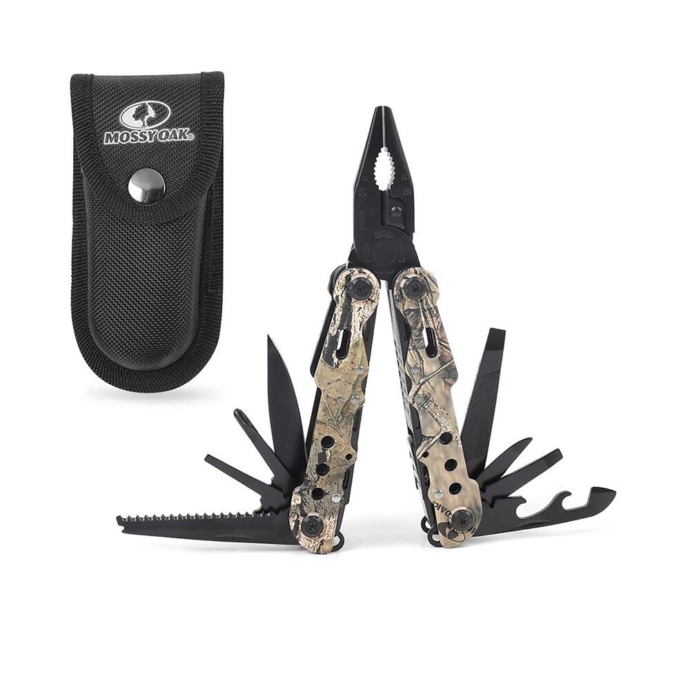 MOSSY OAK 13-in-1 Multi-tool Multi Function Pliers Folding Pocket Tool w/Sheath