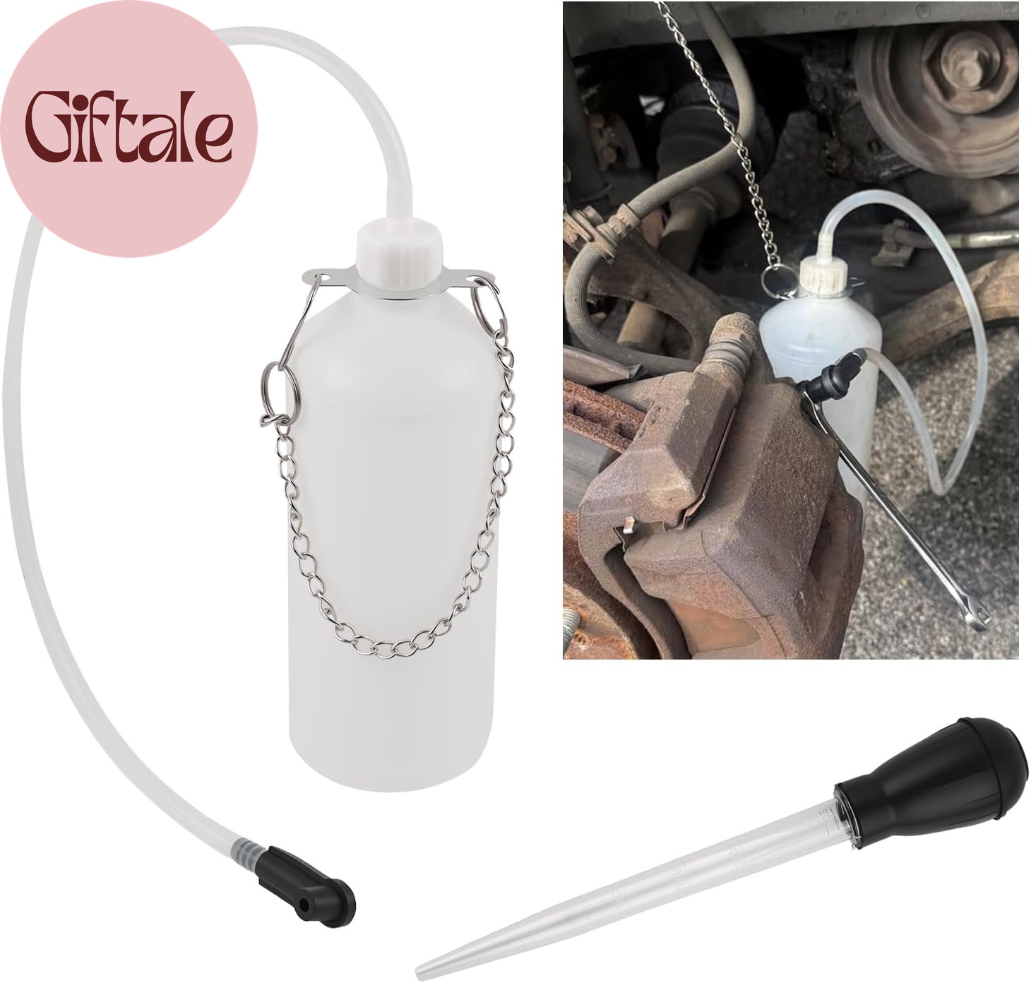 Brake Bleeder Kit with 1L Brake Bleeder Bottle & 30Ml Fluid Extractor,One Person