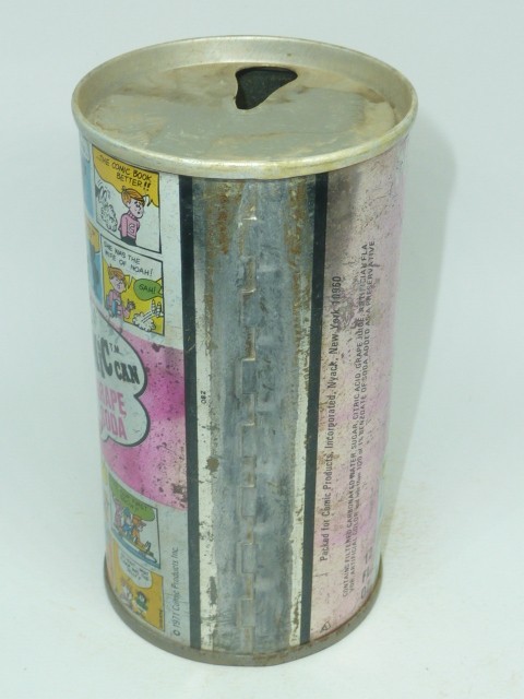 Empty Top Opened 12oz Comic Grape Soda S.S. Tab-Top