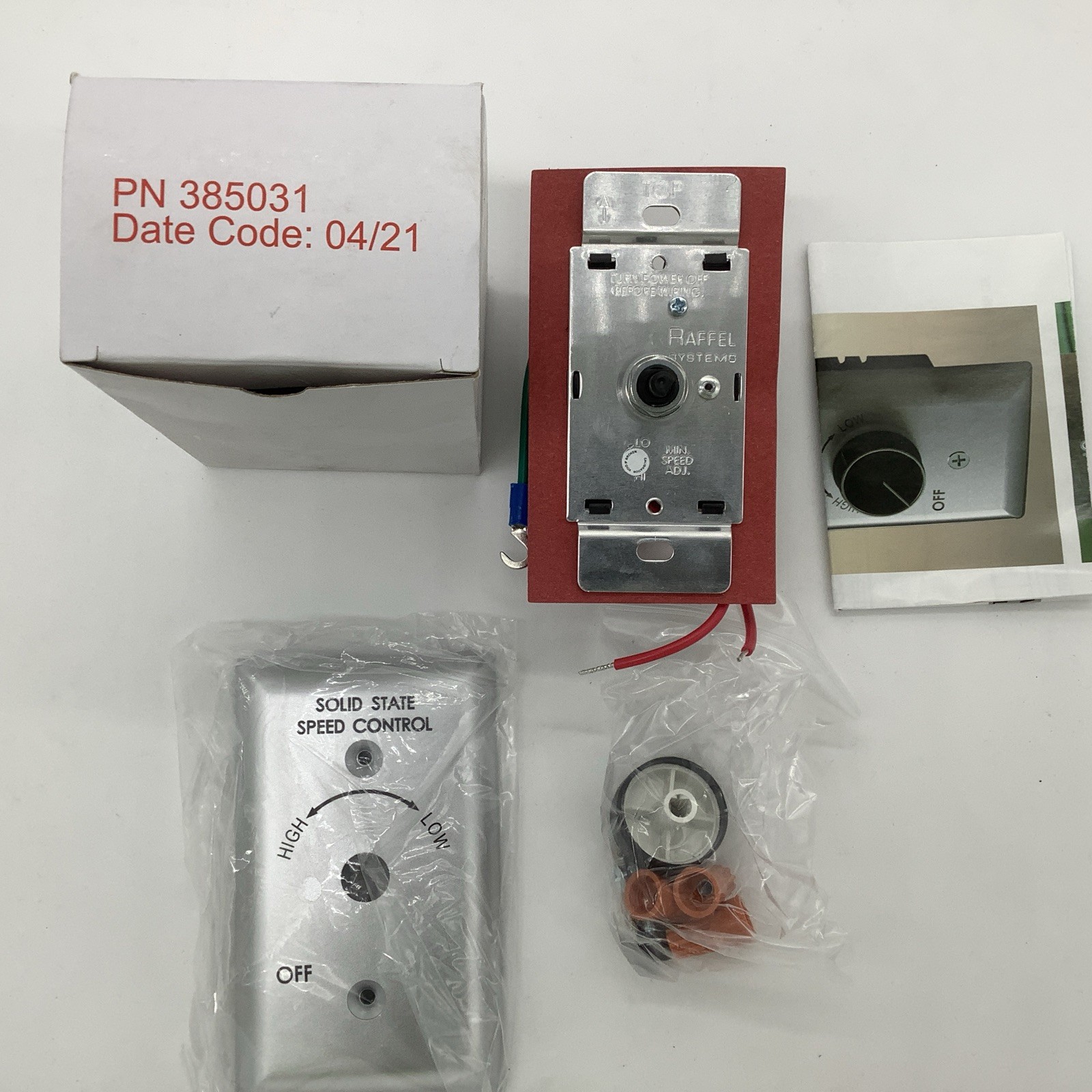 PN385031 RAFFAEL SYSTEM CONTROL FAN MOTOR SPEED CONTROL 125V 36AMPS