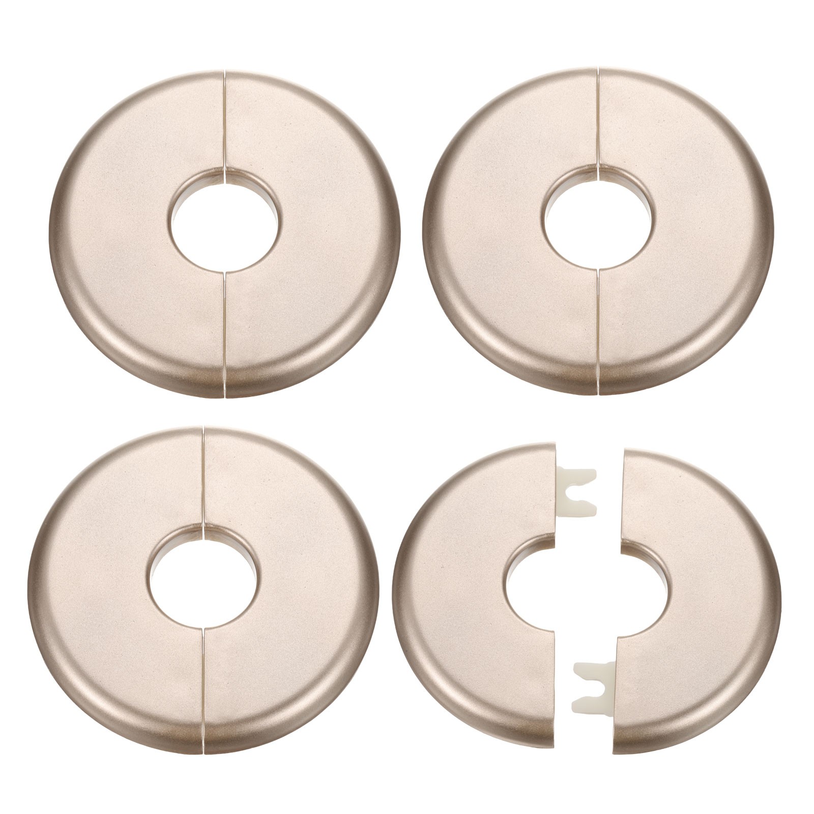 4pcs Wall Split Flange 22.5mm/0.9" Self-Adhesive Plumbing Cover Plates, Gold