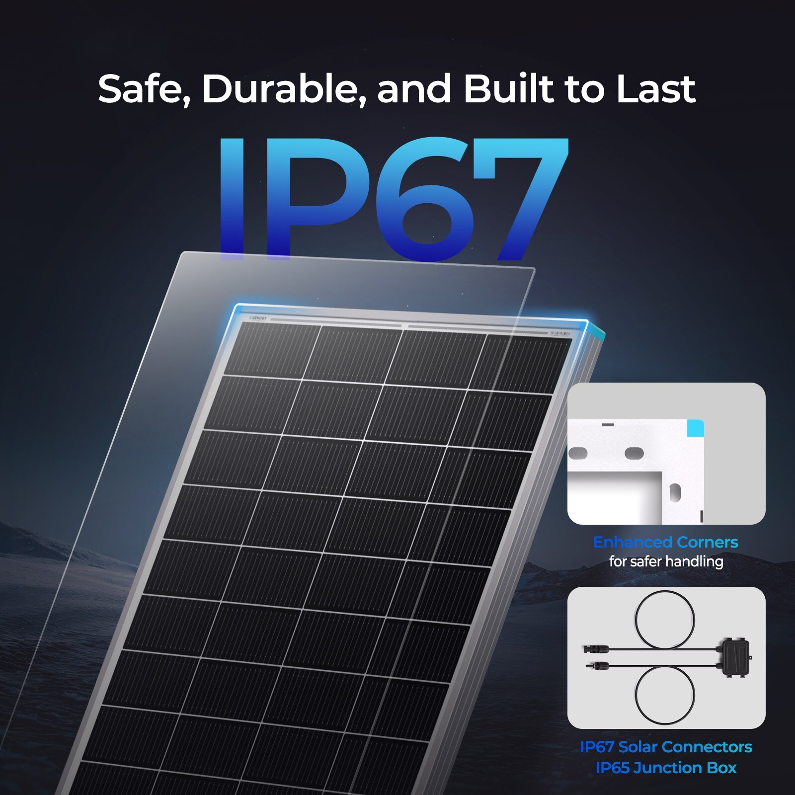 Renogy 200W Solar Panel Monocrystalline PV Off-Grid Power Module Open Box