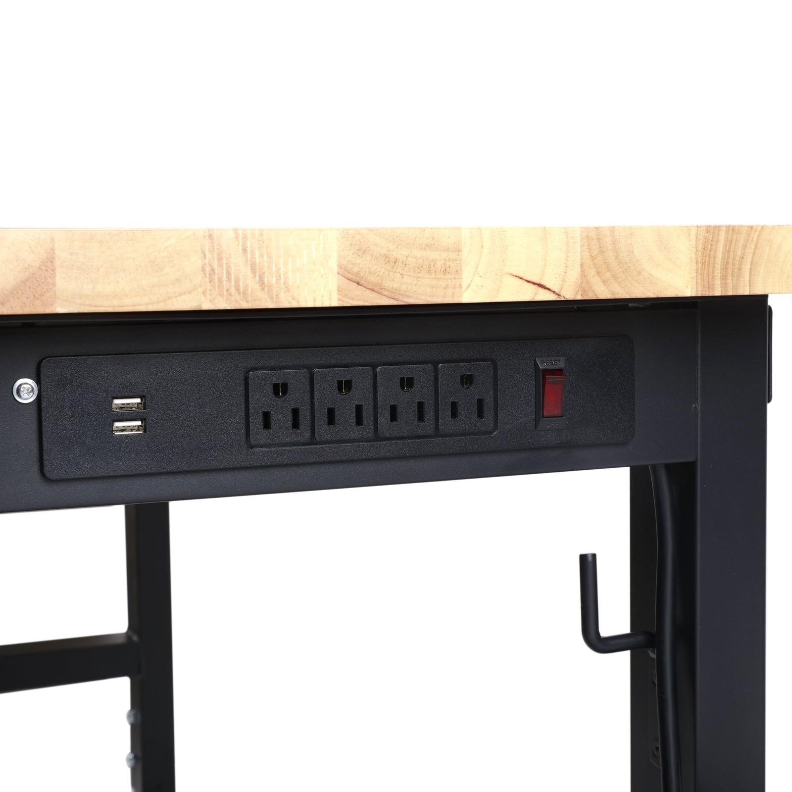 48-Inch Adjustable Workbench Heavy Duty Rubber Wood Work Table Multi-Function US