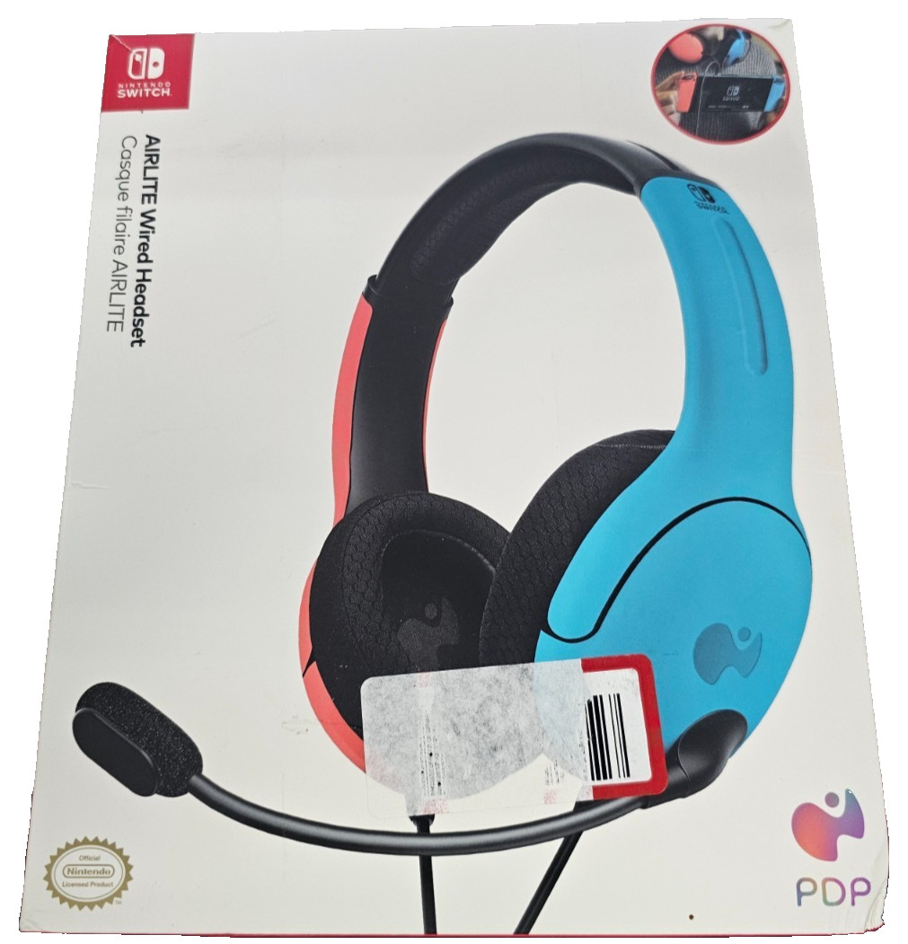 Nintendo Switch Lite LVL40 Wired Stereo Gaming Headset OLED Blue Red NEW IN BOX