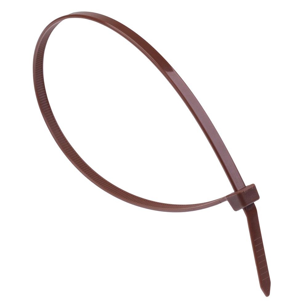 4.8mm x 300mm Brown Zip Cable Tie - Pack of 100