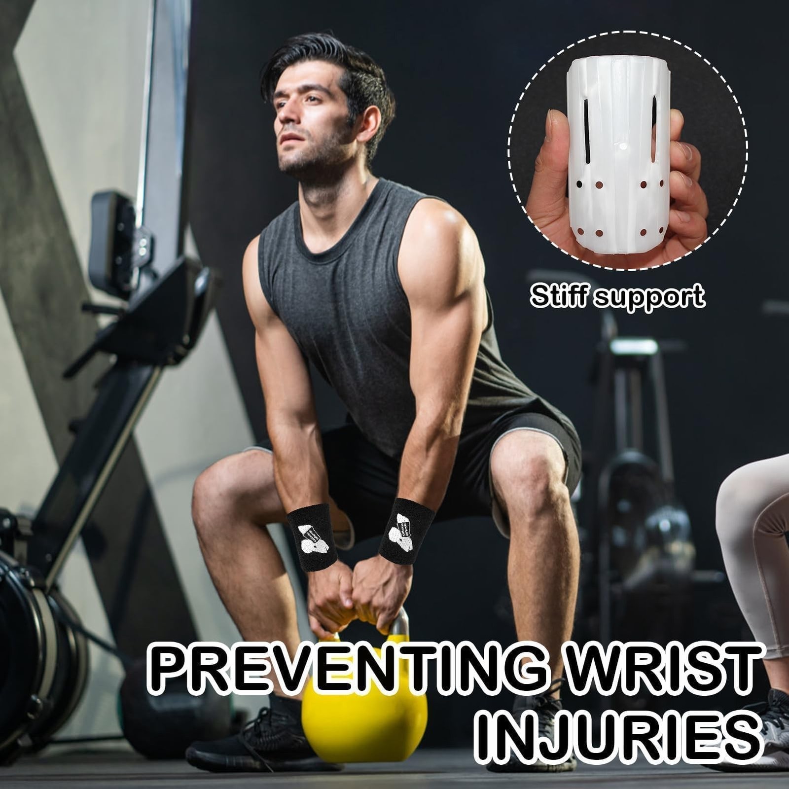 Kettlebell Wrist Guards, Sweat Weighted Wristbands with Insert Support, Shock...