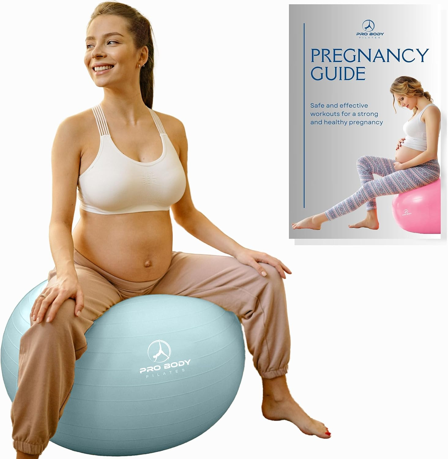Pregnancy Ball - Yoga Ball for Pregnancy with Book, Prenatal, Labor & Postnatal