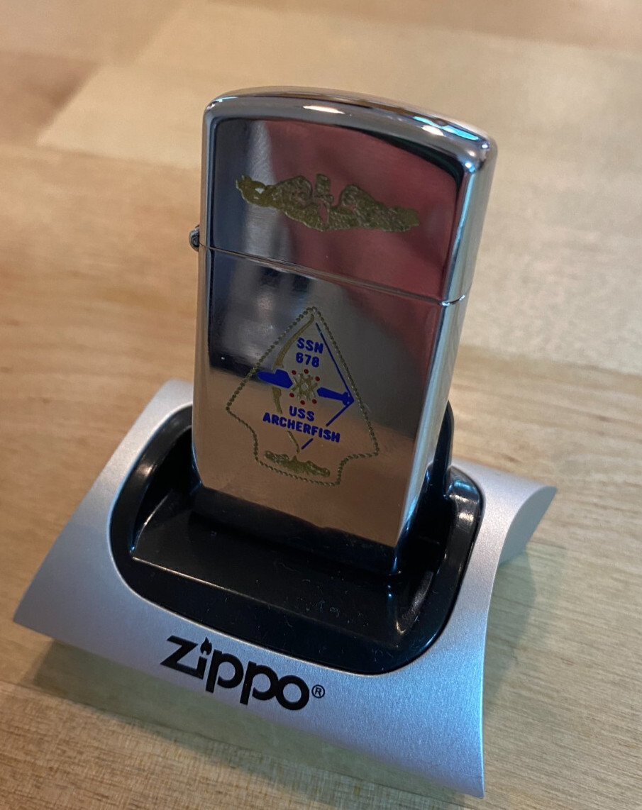 ZIPPO LIGHTER USS ARCHERFISH SSN 678 VINTAGE