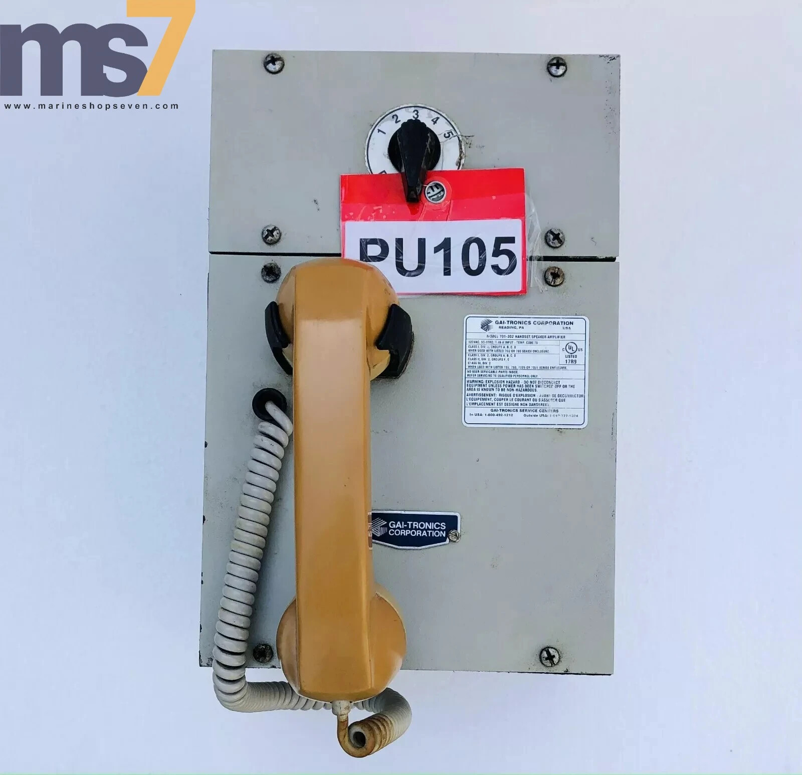 GAI-TRONICS 701-302 HANDSET/ SPEAKER AMPLIFIER 120 VAC 50-60 HZ #15